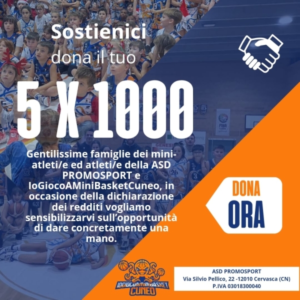 5 per 1000 ASD PROMOSPORT: INSIEME per i GIOVANI e lo SPORT