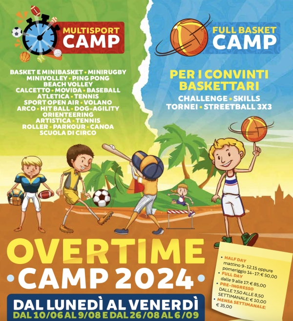 OVERTIME SPORTAREA MULTISPORT EXPERIENCE CAMP E BASKET CAMP 2024