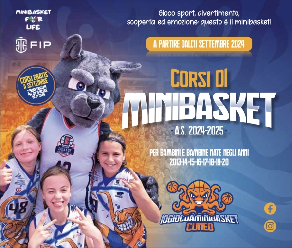 BACK TO MINIBASKET !!!  INFO ED ORARI CORSI MINIBASKET A.S. 2024-25