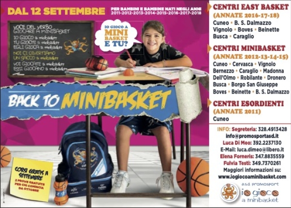 BACK TO MINIBASKET: FINALMENTE!!!!!!! INFO ED ORARI CORSI MINIBASKET - A.S. 2022-23